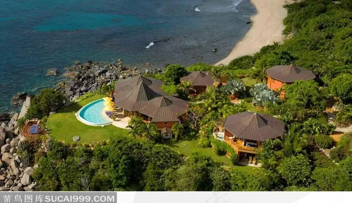海滩丛林里的海边度假村