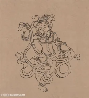 莫高窟231窟中唐伎乐菩萨中国风图片