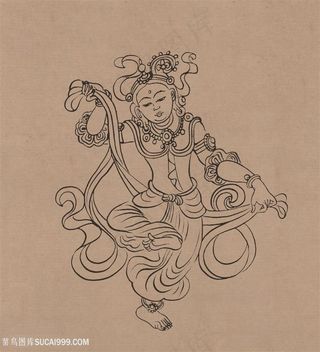 莫高窟231窟中唐伎乐菩萨中国风图片