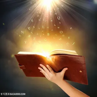 创意广告魔法打开的书图片