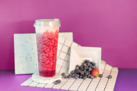 奶茶店水果茶饮品特饮高清图芝士蓝莓