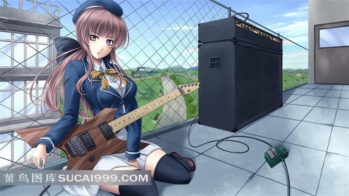 音乐吉他动漫女孩