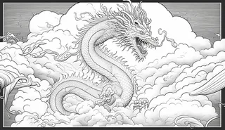 龙、生肖、节日、线条