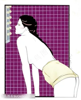 帕特里克安吉尔手绘时尚女艺术挂画