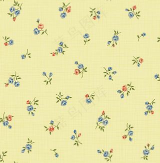 清新黄色底纹碎花图片