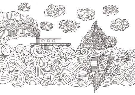 童话城堡卡通手绘黑白线描线稿