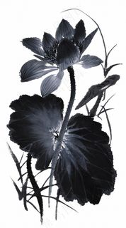 国画水墨荷花图片素材