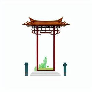 中国古代建筑插画png免抠