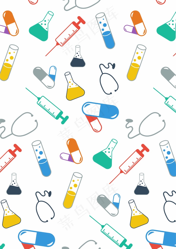 医疗用品 针筒 药丸 听诊器 锥形瓶cdr矢量模版下载