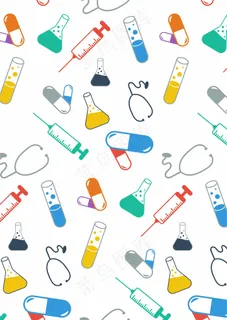 医疗用品 针筒 药丸 听诊器 锥形瓶