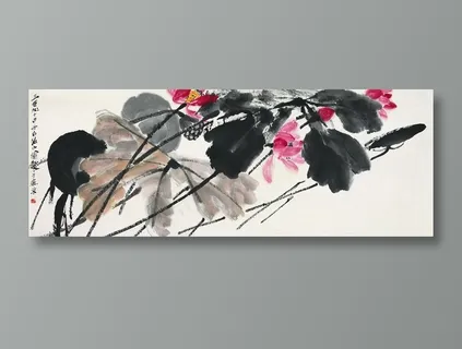齐白石水墨荷花国画作品 齐白石水墨荷花国画作品