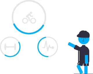 2.5d运动进度插画小图标素材