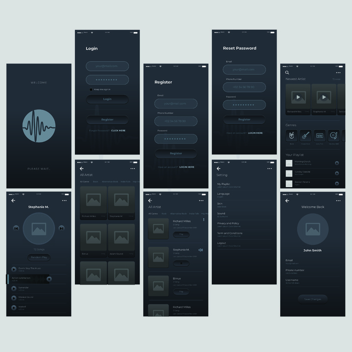手机移动端整套APP交互UI界面套图作品集EPS矢量图设计素材eps,ai矢量模版下载