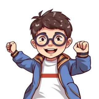 学生加油姿势免抠