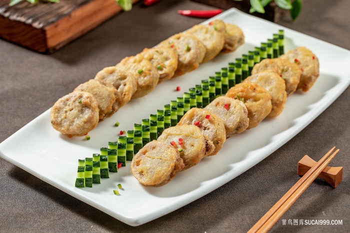 口味藕夹美食图片