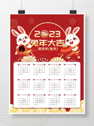 兔年中国风年历挂历
