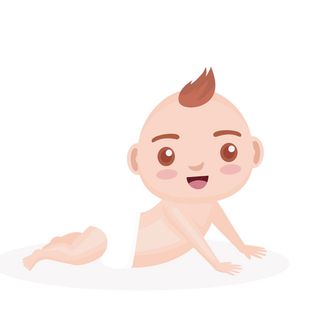 可爱爬行的卡通婴儿