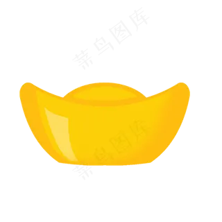 扁平金色元宝形状