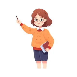 教师女孩拿着笔免抠