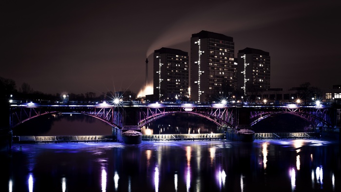 欧式城市建筑夜景