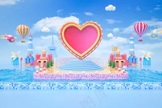 C4D电商场景模型渲染背景