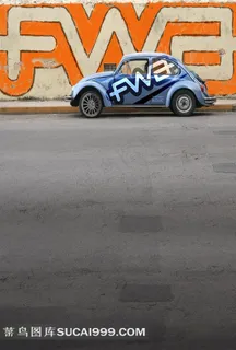汽车路面涂鸦摄影背景图片