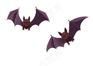 蝙蝠万圣节恐怖插画免抠