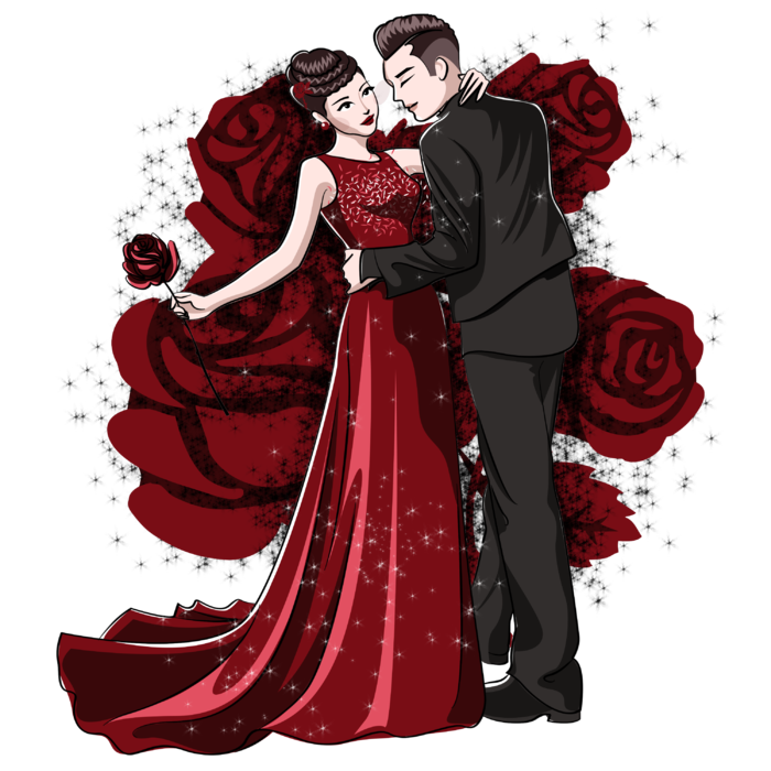 婚纱卡通人物婚礼白纱结婚婚纱摄影手绘