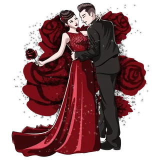 婚纱卡通人物婚礼白纱结婚婚纱摄影手绘