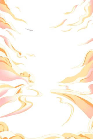 中国风国潮祥云插画手绘云彩图案海报云层装饰背景PSD设计素材