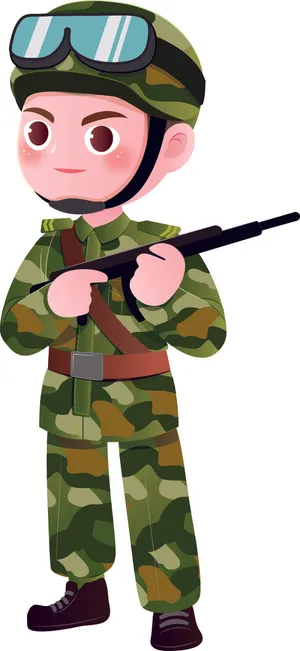 矢量免抠卡通军人