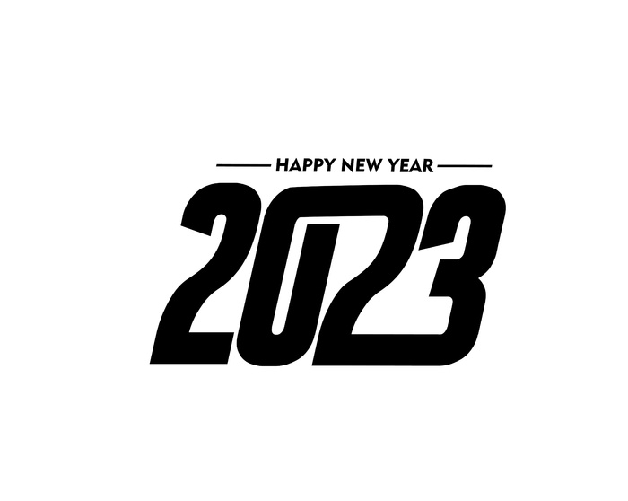 兔年2023黑色数字挂画