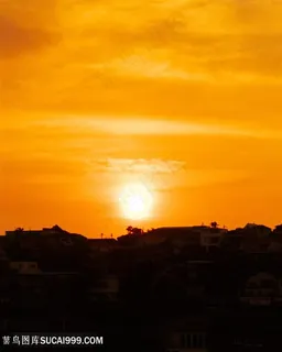 阳光明媚黄色天空图片