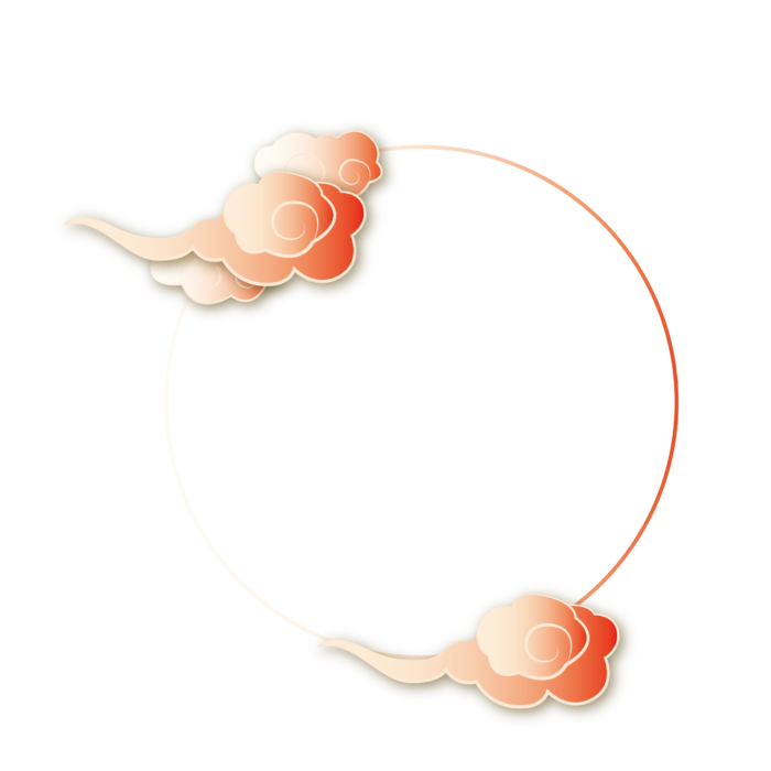 中国风中式传统祥云图案国潮古风边框云纹装饰元素PNG免抠素材图