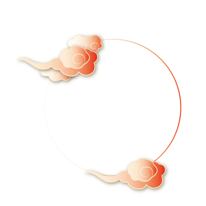 中国风中式传统祥云图案国潮古风边框云纹装饰元素PNG免抠素材图