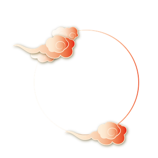 中国风中式传统祥云图案国潮古风边框云纹装饰元素PNG免抠素材图