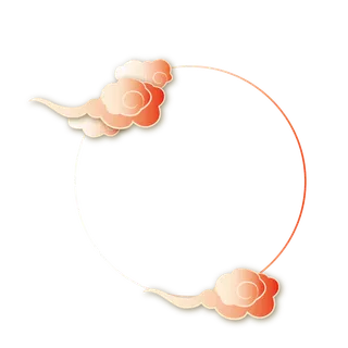 中国风中式传统祥云图案国潮古风边框云纹装饰元素PNG免抠素材图