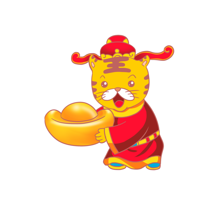 2022虎年卡通老虎形象拜年图案素材图片插图素材