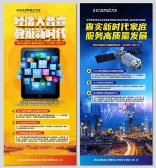 全国第五次经济普查易拉宝展架