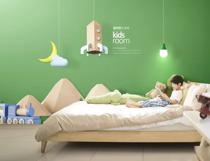 儿童床室内设计PSD素材