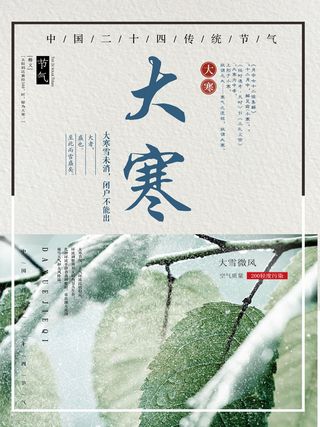 24二十四节气传统节日大寒宣传活动海报插画合集psd设计素材模板