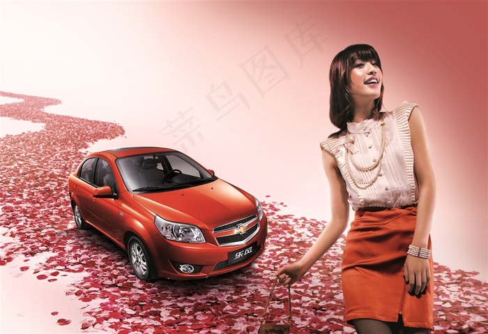雪佛兰情人节优雅女士广告宣传图