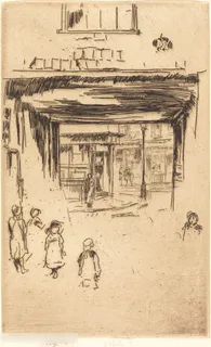 惠斯勒素描店铺人群 惠斯勒素描店铺人群