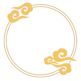 中国风中式传统祥云图案国潮古风边框云纹装饰元素PNG免抠素材图