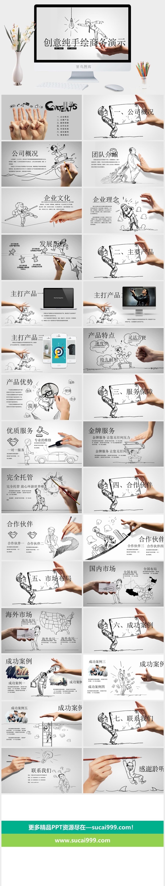 简约小清新风PPT模板