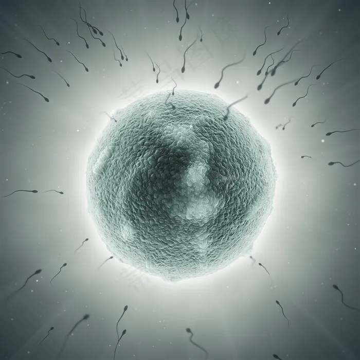 游向卵子的精子高清图片