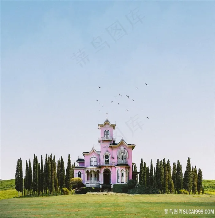 可爱梦幻粉红色城堡图片