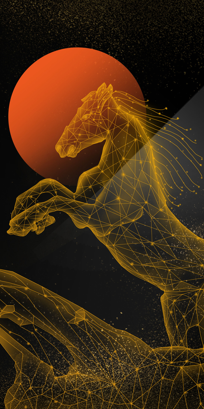 抽象金马装饰画