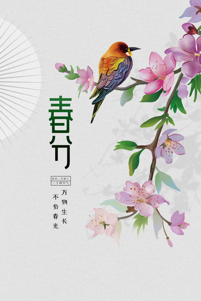 春分节气海报7psd模版下载
