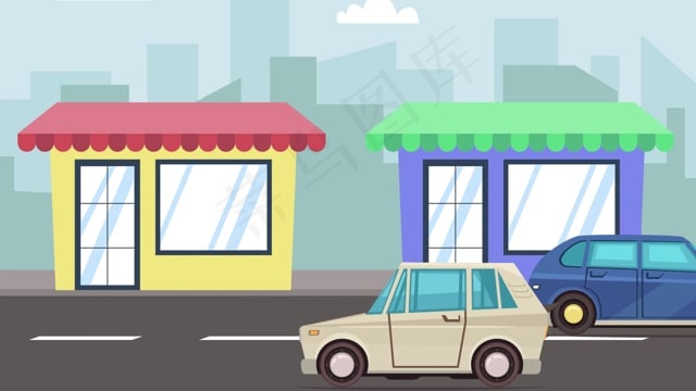 路, 车, 店铺, 街道